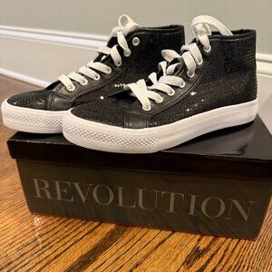 Revolution Dancewear Sparkle High Top Sneaker - Black - Women Size 9